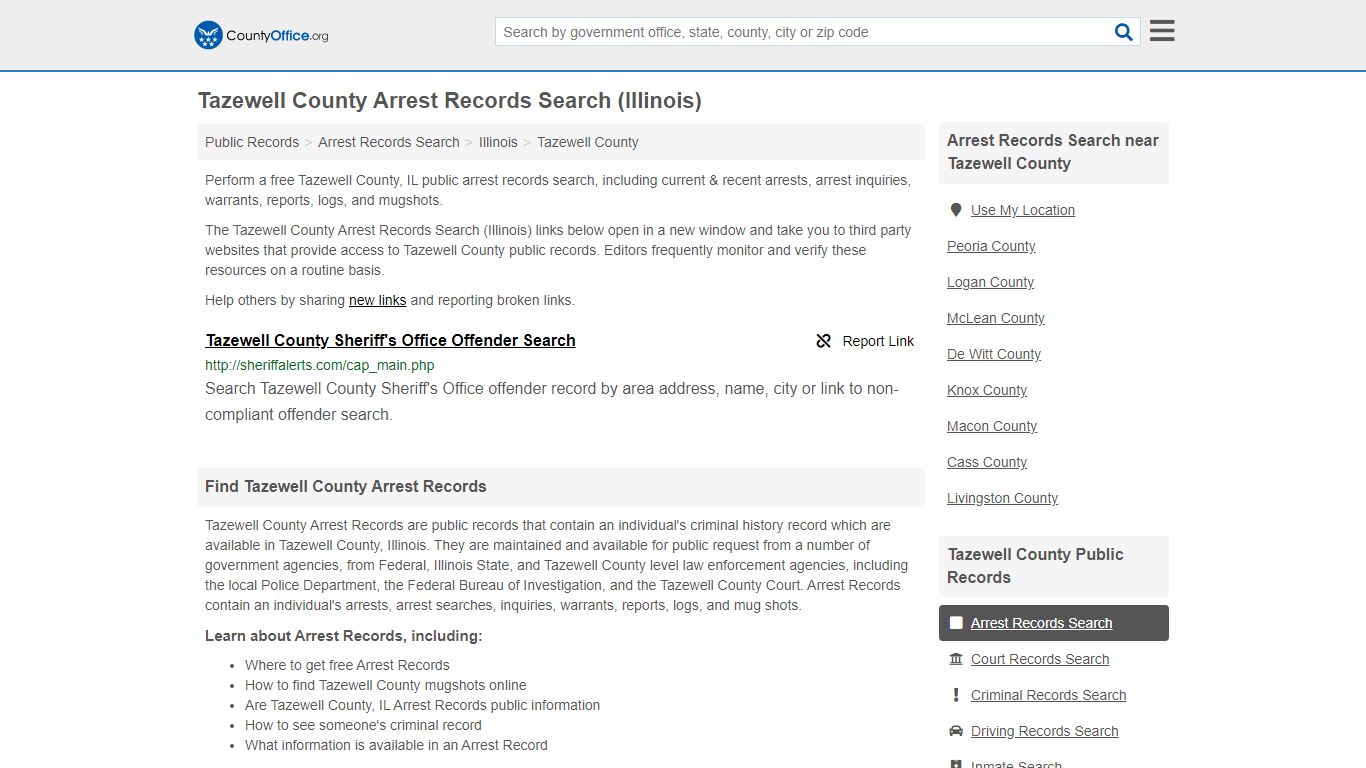 Arrest Records Search - Tazewell County, IL (Arrests ...